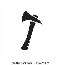 Fire fighter axe silhouette on white background. Fire axe icon sign vector illustration design.