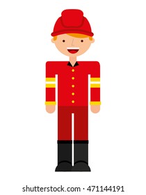 fire fighter character isolated icon vector illustration design