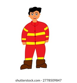 fire fighter community helper cartoon character