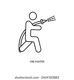 fire fighter concept line icon. Simple element illustration. fire fighter concept outline symbol design.