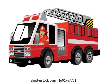 fire fighter driving fire truck