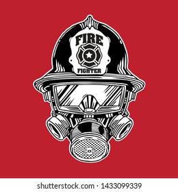 Fire Fighter Gas Mask Vector Illustration