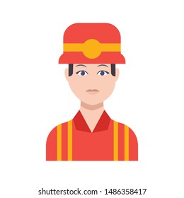 fire fighter glyh flat vector icon