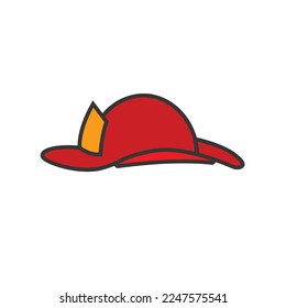 fire fighter hat vector icon fire shield and head protection