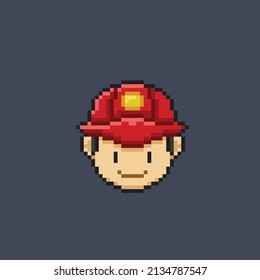 Feuerwehrkopf im Pixelstil