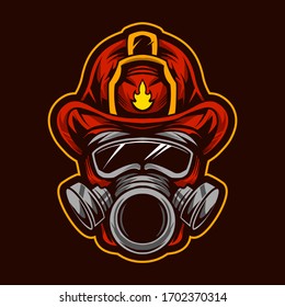 fire fighter head vector illustration design