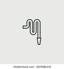 fire fighter hose pipe icon vector water pipe