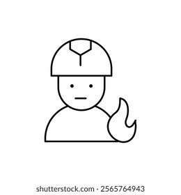 fire fighter icon line art vector