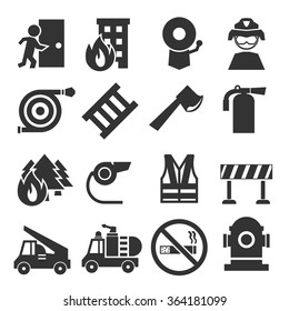 Fire Fighter Icon Set