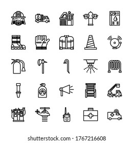 Fire Fighter Icon Set You Can Stock Vector (Royalty Free) 1767216608 ...