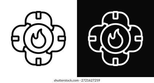 Fire Fighter Symbol weißer und schwarzer Hintergrund Stil