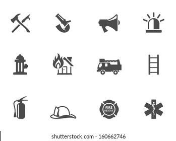 Fire fighter icons in black & white