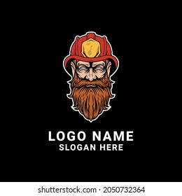 Fire Fighter Logo Design Vector