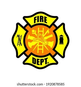 Fire fighter logo symbol vector template. Safety icon. Badge and emblem fire department symbol. Eps 10