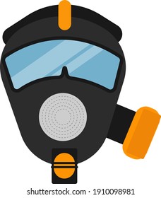 Máscara de combate contra incendios, ilustración, vector sobre un fondo blanco.