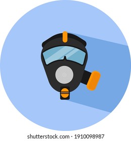 Fire fighter mask, illustration, vector on a white background.