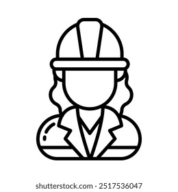 Fire Fighter Outline Icon, Vector illustration