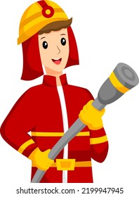 Fire Fighter Profession Character Design Illustration