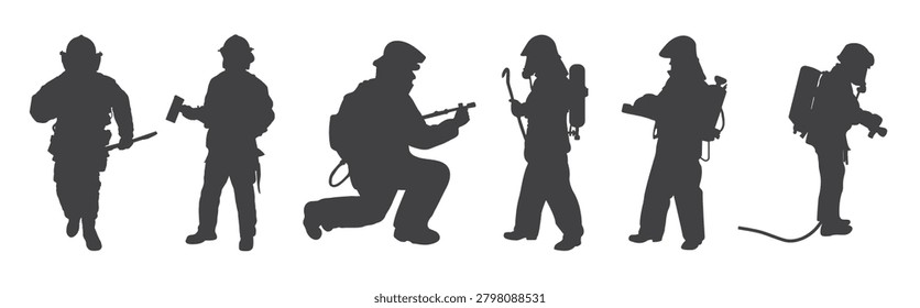 fire fighter fire fighter silhouette firefighter instrument