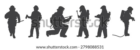 fire fighter fire fighter silhouette firefighter instrument