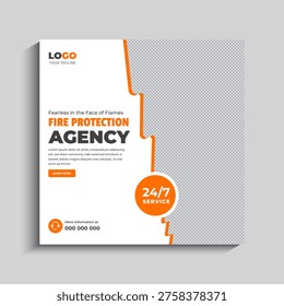 Fire Fighter Social Media Post Banner Template