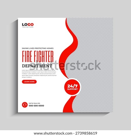 Fire Fighter Social Media Post banner template