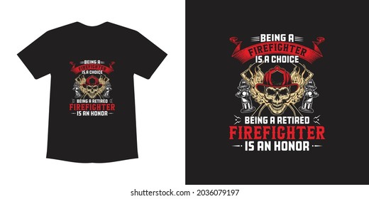 Fire Fighter T-shirt design template, Easy to use for print a t shirt