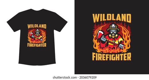 Fire Fighter T-shirt design template, Easy to use for print a t shirt