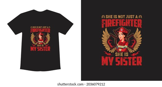Fire Fighter T-shirt design template, Easy to use for print a t shirt