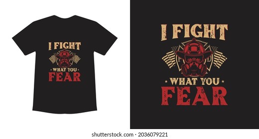 Fire Fighter T-shirt design template, Easy to use for print a t shirt