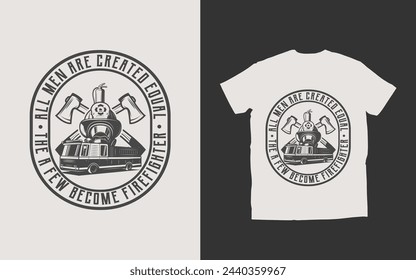 Fire fighter t-shirt design vactor illustration 