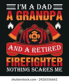 Fire Fighter T-Shirt Design With Vector And Elements
