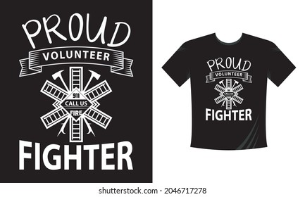 Fire Fighter Vintage Tshirt or poster design with illustration of firefighter's axes. Design with text composition.