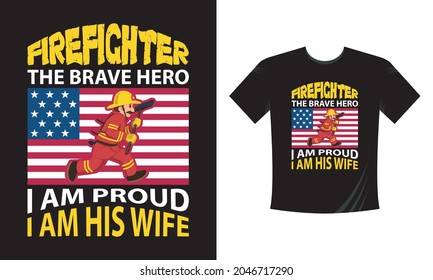 Fire Fighter Vintage Tshirt or poster design with illustration of firefighter's axes. Design with text composition.