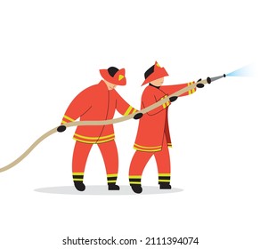 Fire Fighters - Modern Flat Design Vector Illustration