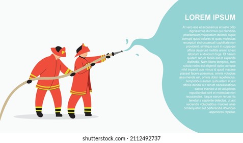 Combatientes contra incendios - moderna ilustración vectorial de diseño plano