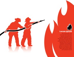 Fire Fighters - Vector Illustration