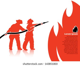 Fire Fighters - Vector Illustration