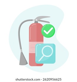Fire Fighting Equipment, Protocols and Procedures, Fire Alarm Systems. Fire Safety Training, Fire Safety Protocols with Checklists. Modern Flat Style.
