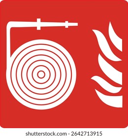 Fire fighting equipment sign on a white background