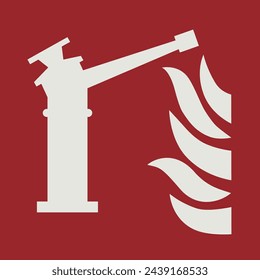 FIRE FIGHTING EQUIPMENT SIGNAL PICTOGRAM, FIRE MONITOR ISO 7010 – F015