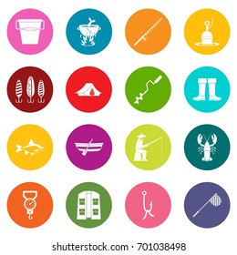 Fire fighting icons many colors set isolated on white for digital marketing