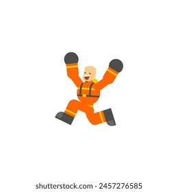 fire fighting pose blue color fire fighting day firefighter
