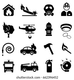 Fire Fighting Related Web Icon Set