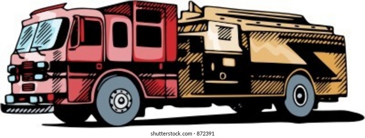 Fire fighting truck. Check my portfolio for many more images of this series.