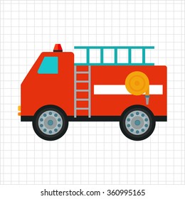 Fire fighting vehicle icon