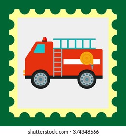 Fire fighting vehicle icon