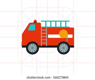 Fire Fighting Vehicle Icon Stock Vector (Royalty Free) 560273845 ...