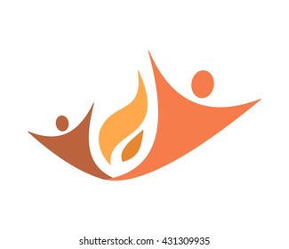 fire figure silhouette image vector icon logo