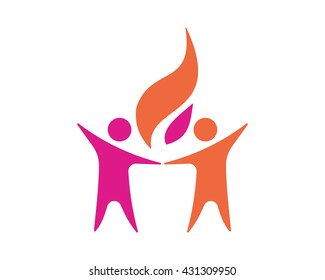 fire figure silhouette image vector icon logo